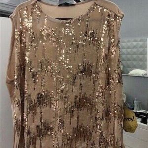 MARC New York Gold Sequins Sleeveless Blouse (One Size) NWT $49